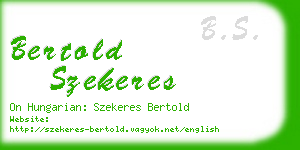 bertold szekeres business card